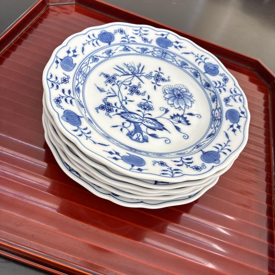 マイセンブルーオニオン　パン（ケーキ）皿18cm 2枚セット