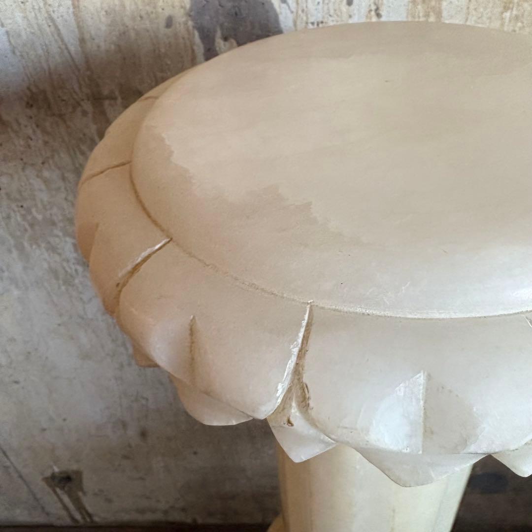 大理石　花台　コラムポール　ペデスタル　ホワイトマーブル