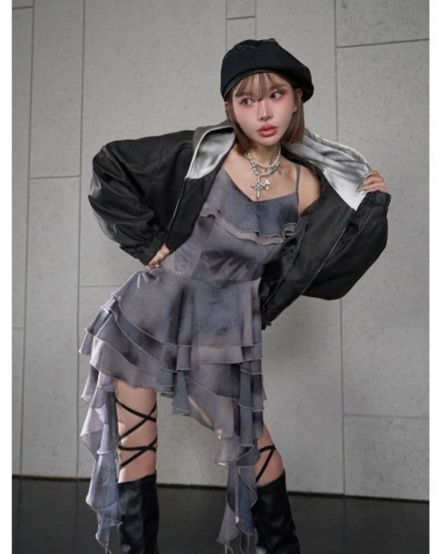 新品 Darich イレヘムタイダイフリルミニワンピース F☆