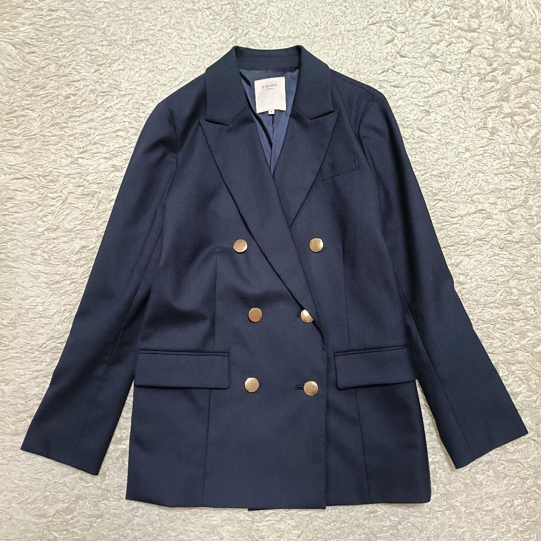 【美品】ビーミングバイビームス 金ボタン ダブルブレザー 紺ブレ