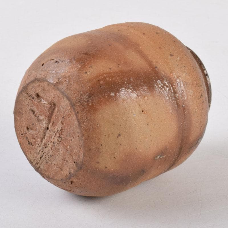 茶道具　備前焼　森宝山造　火襷　茶入　仕覆付　共箱　V　8595