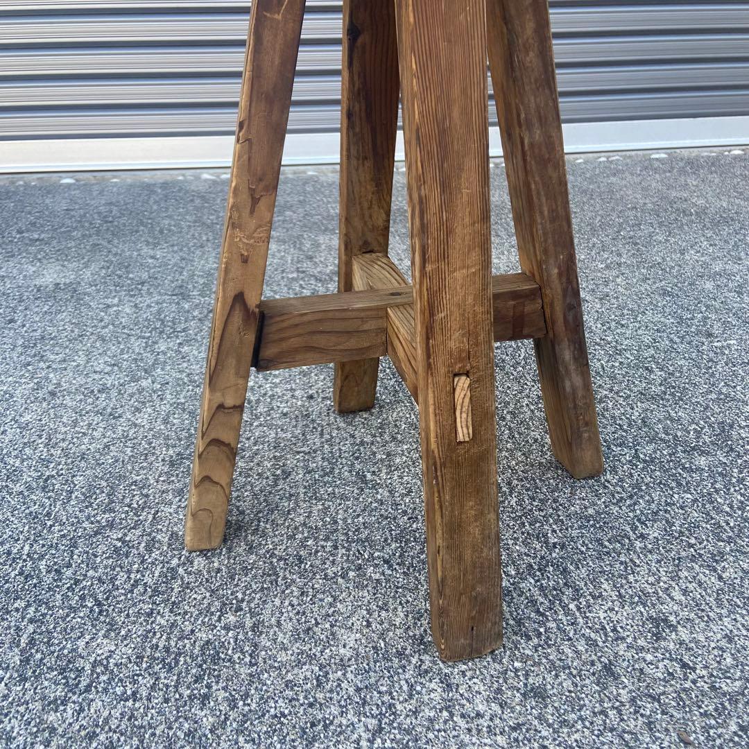 木製椅子　アンティーク　丸椅子　レトロ　スツール