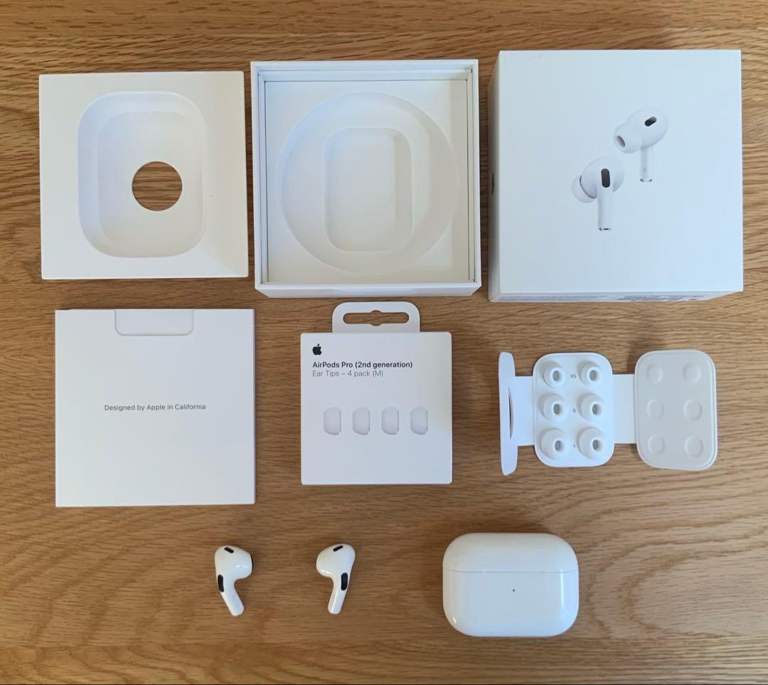 【綺麗】Apple AirPods Pro 第2世代　★イヤーチップ全て新品★