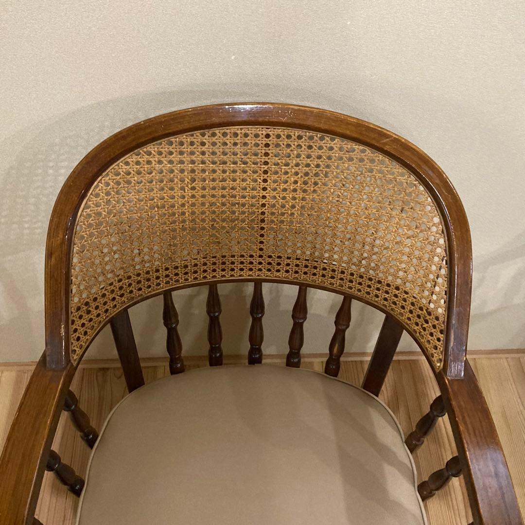 ① 【希少品】 オールド カリモク karimoku アームチェア　ラタン