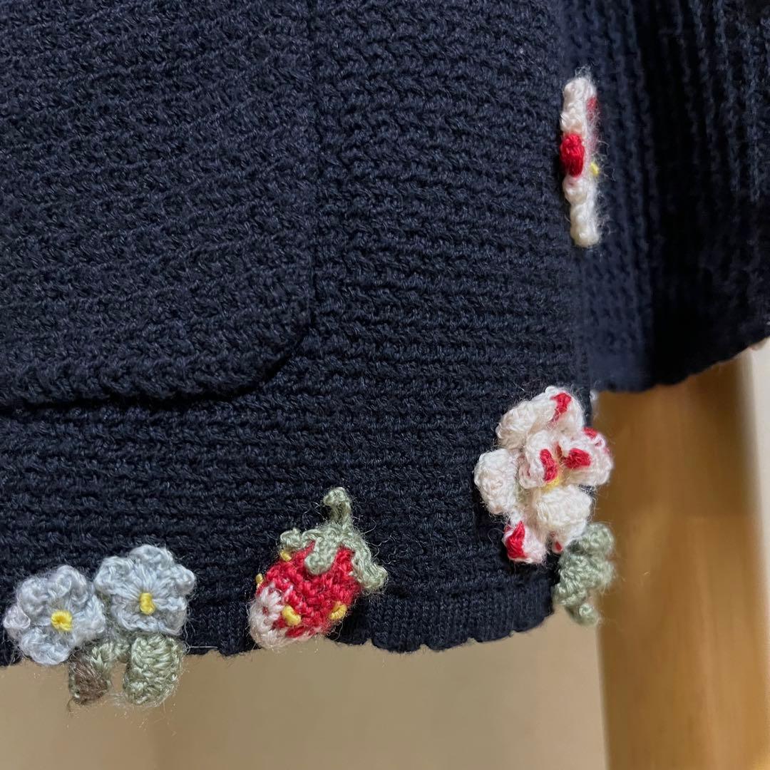 PINK HOUSE ピンクハウス ストロベリー いちご 苺モチーフカーディガン