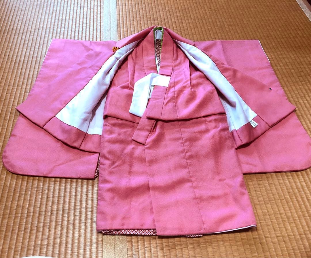 七五三3歳~5歳 無地ピンク 着物