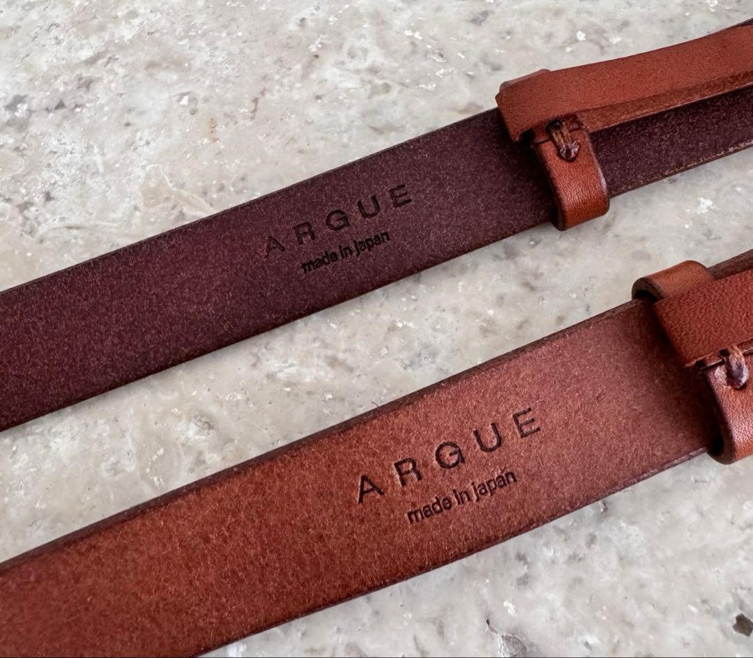 argue ロングレザーベルト　キャメル