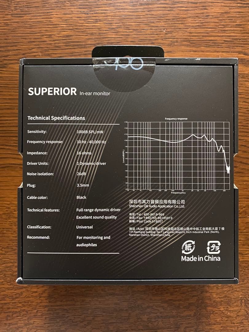 qdc SUPERIOR Piano Black +バランスケーブル付き