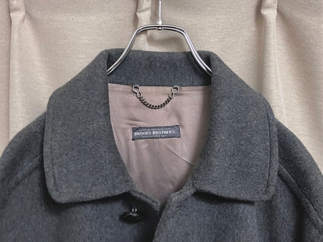 水*り様 BROOKS BROTHERS／グレー／ウールコート／英国製／US42