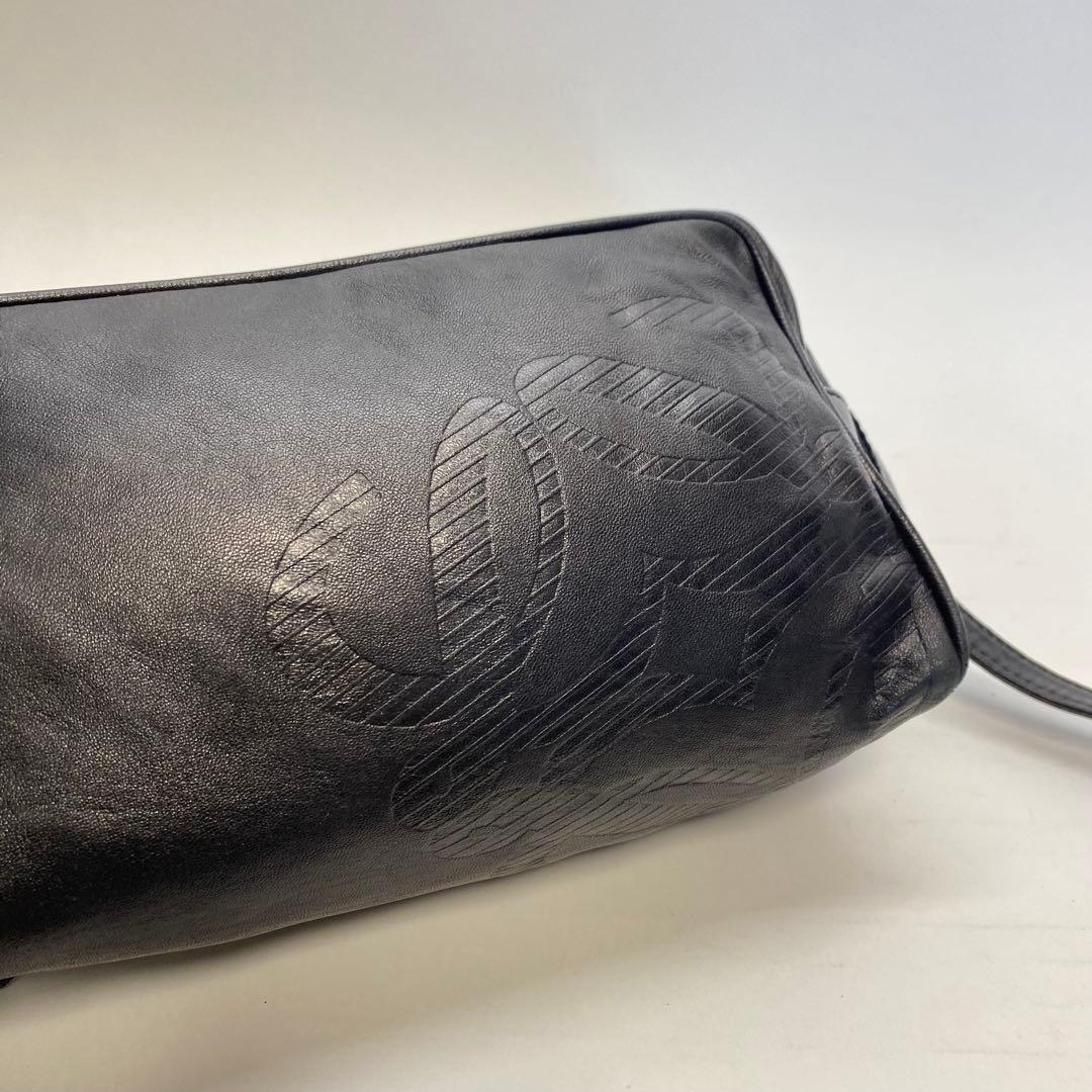 ロエベ ナッパレザーショルダーバッグ スクエア アナグラム ブラック