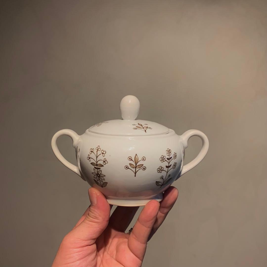 アラビア タペストリー シュガーポット 北欧 アンティーク 古道具 ブロカント