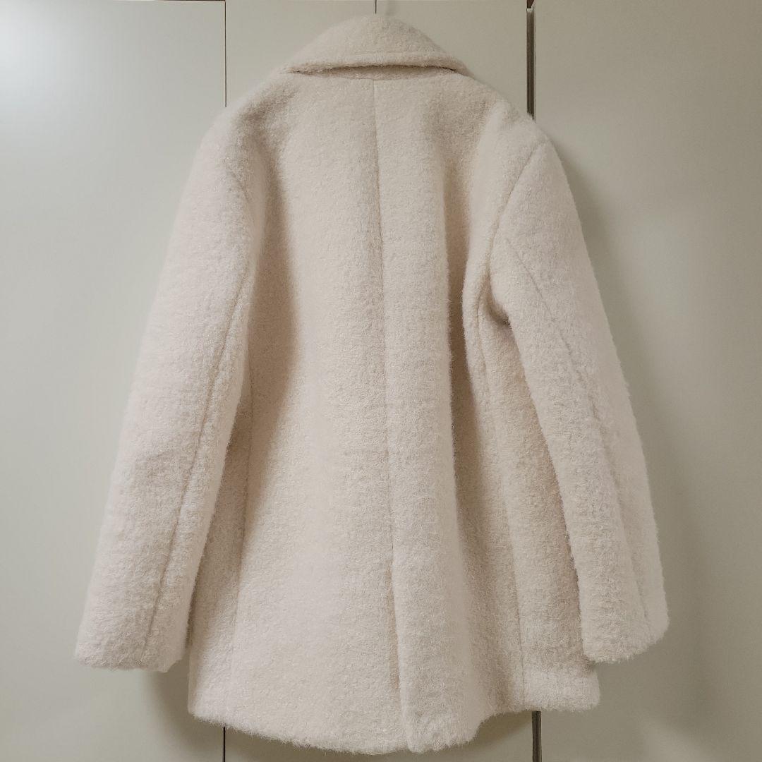 新品未使用 ブークレダブルブレストミディ丈コート ホワイト XS ZARA