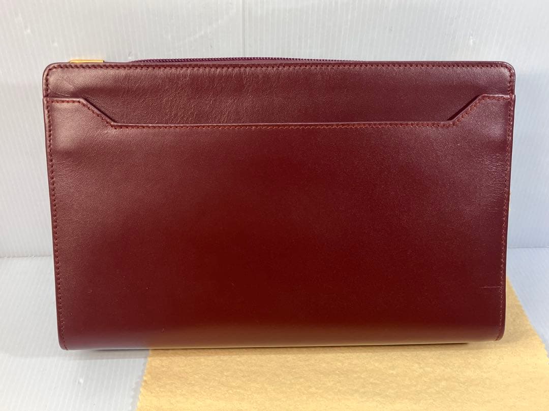 美品！【Cartier】マストライン レザー クラッチ、セカンドバッグ ボルドー