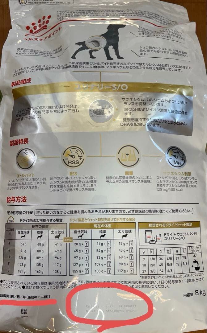  CANIN ユリナリーS/O 8kg