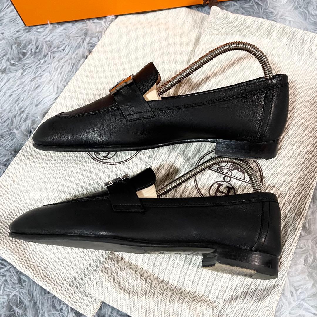 HERMES エルメス モカシン ローファー パリ ブラック 35 美品
