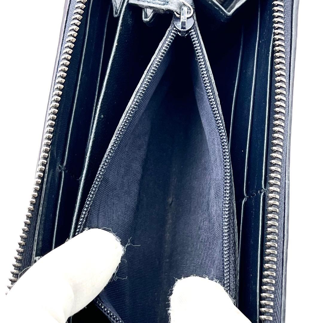 GUCCI ラウンドファスナー　シェリーライン　グッチシマ　ダークネイビー