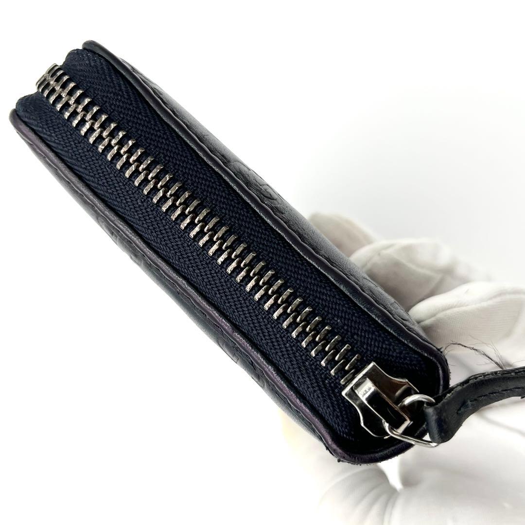 GUCCI ラウンドファスナー　シェリーライン　グッチシマ　ダークネイビー