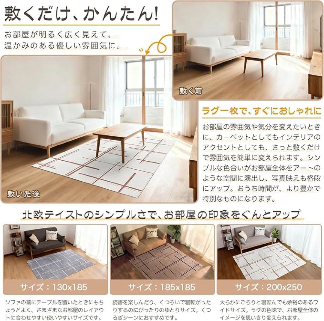 極細カシミヤ カーペット ラグ マット 洗える 200x250cm 約3畳