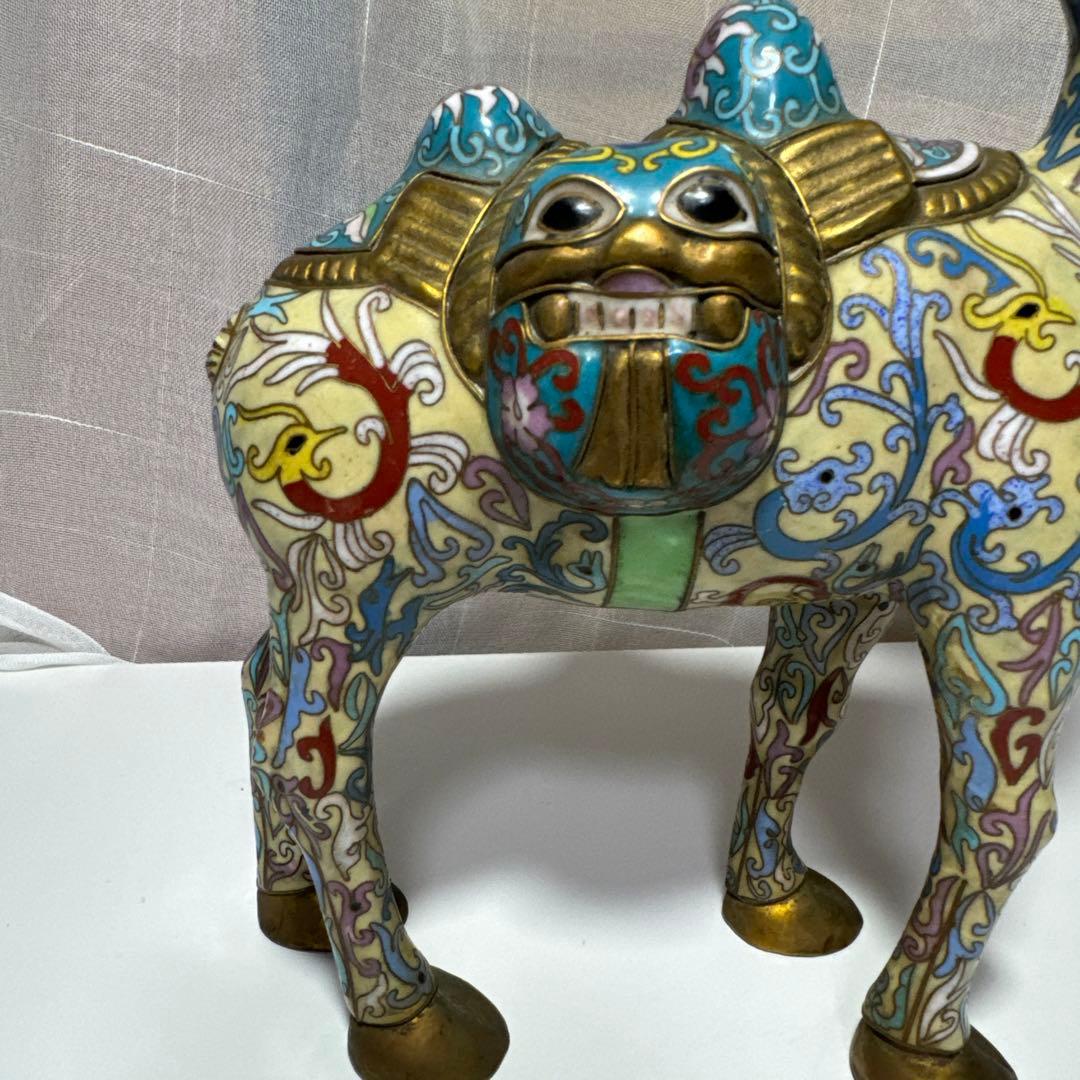 19世紀 景泰藍（七宝焼き）駱駝 置物 インテリア 骨董 アンティーク 美品