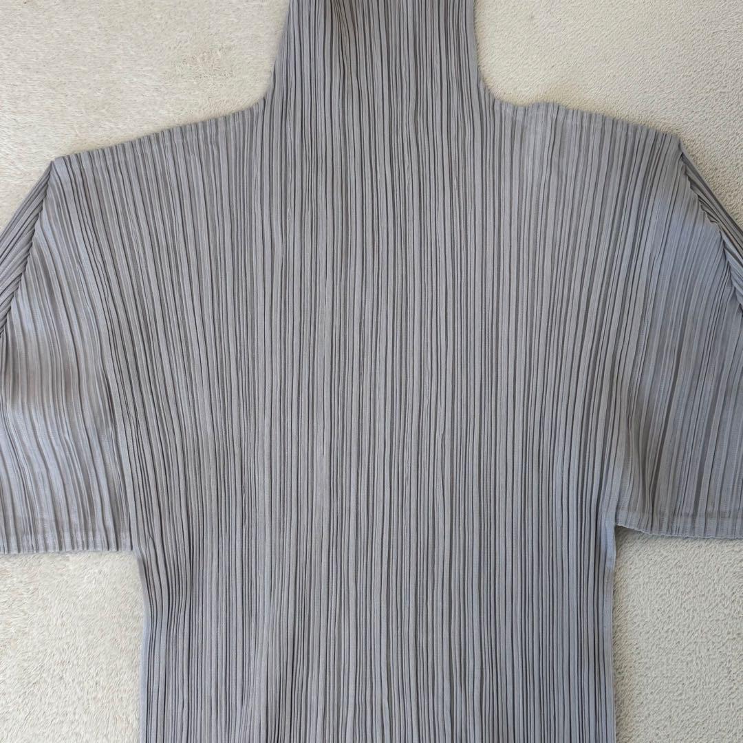 ISSEY MIYAKE プリーツ　長袖　ハイネック　グレー　オーバーサイズ