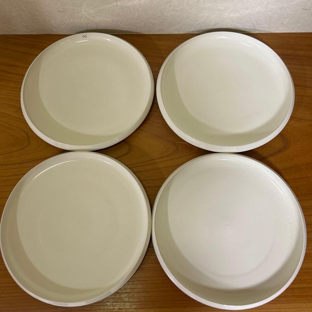 【美品】岩田哲宏　エッジプレート　白　8寸　24cm 4枚セット販売　1点チップ