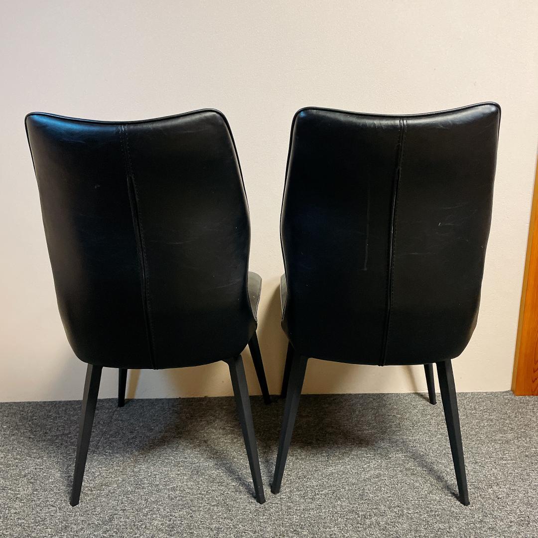 ２脚　セラミクス GY ラウンドチェア　オートリターン式　回転　ダイニングチェア