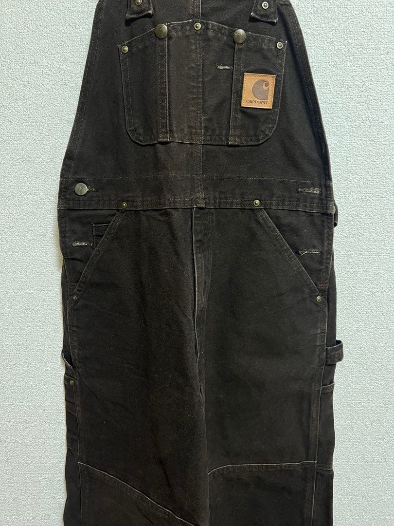 Carhartt ダークブラウン オーバーオール Sサイズ 美品
