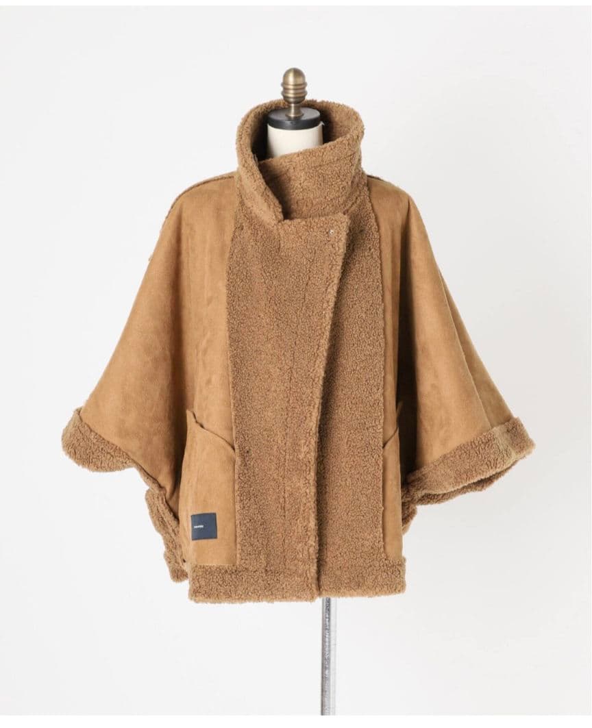 値下 美品 FRAMeWORK ボアコート ポンチョ ベイクルーズ キャメル