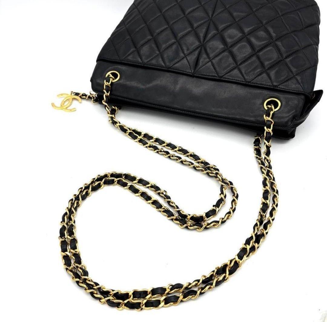 CHANEL シャネル マトラッセ ラムスキン チェーントート ココマーク 黒