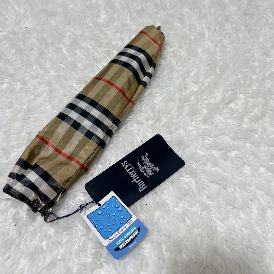 ⭐️タグ付け新品⭐️バーバリー ノバチェック柄　雨傘　折りたたみ傘　手開き