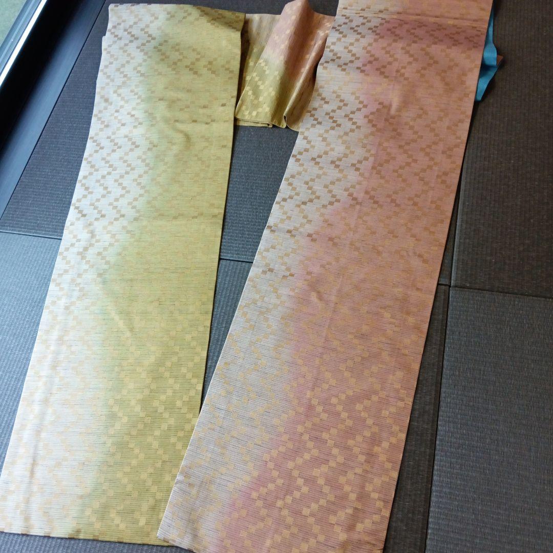 菅原工房 手先二通り　袋帯　霞　リバーシブル　縦縞