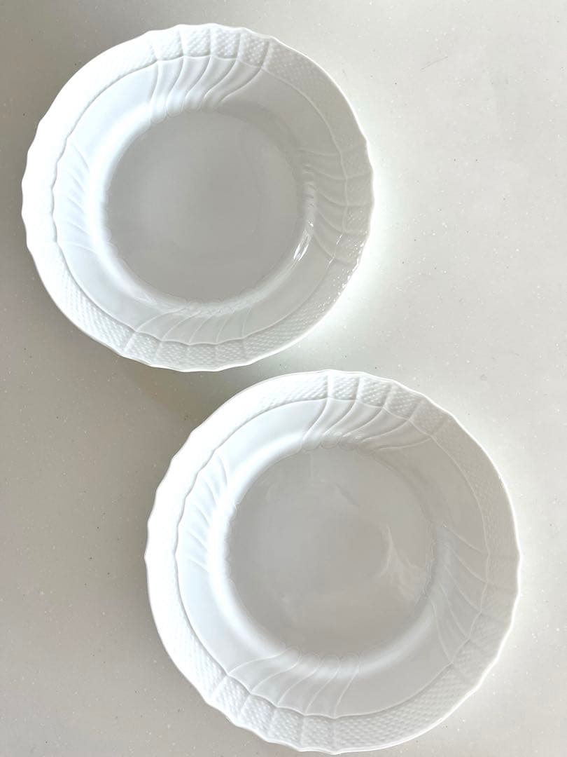 はよはなジノリ ベッキオホワイト 26cm フラットプレート 4枚セット