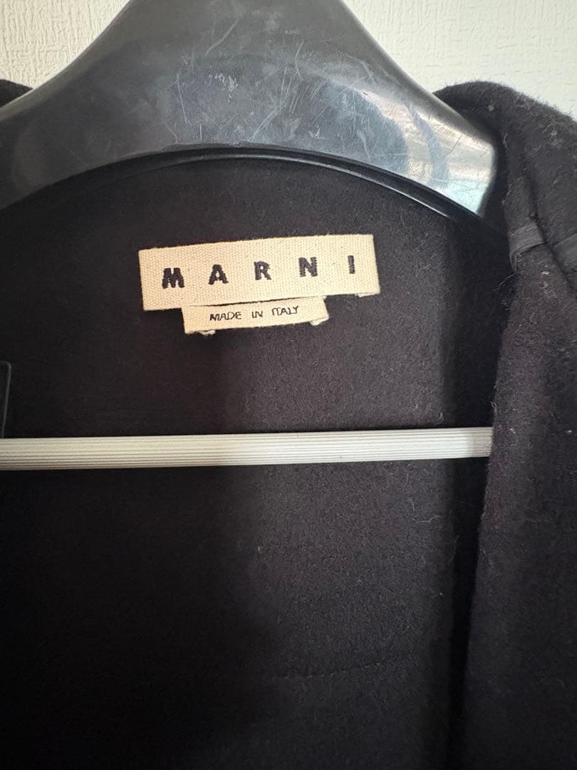 MARNI ブラック フード付きダッフルコート