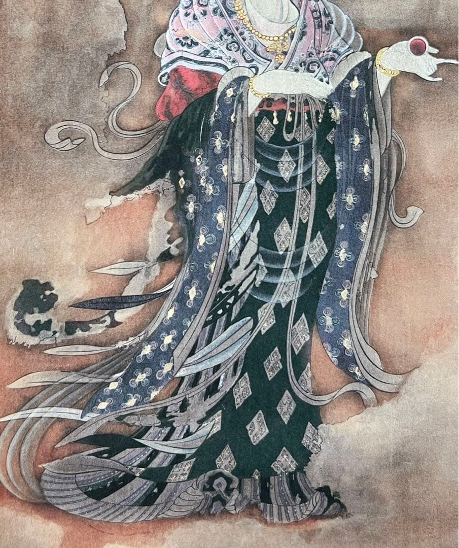 安田暎胤 吉祥天像 掛け軸 紙本 薬師寺 国宝 太巻 限定品 極箱 美品