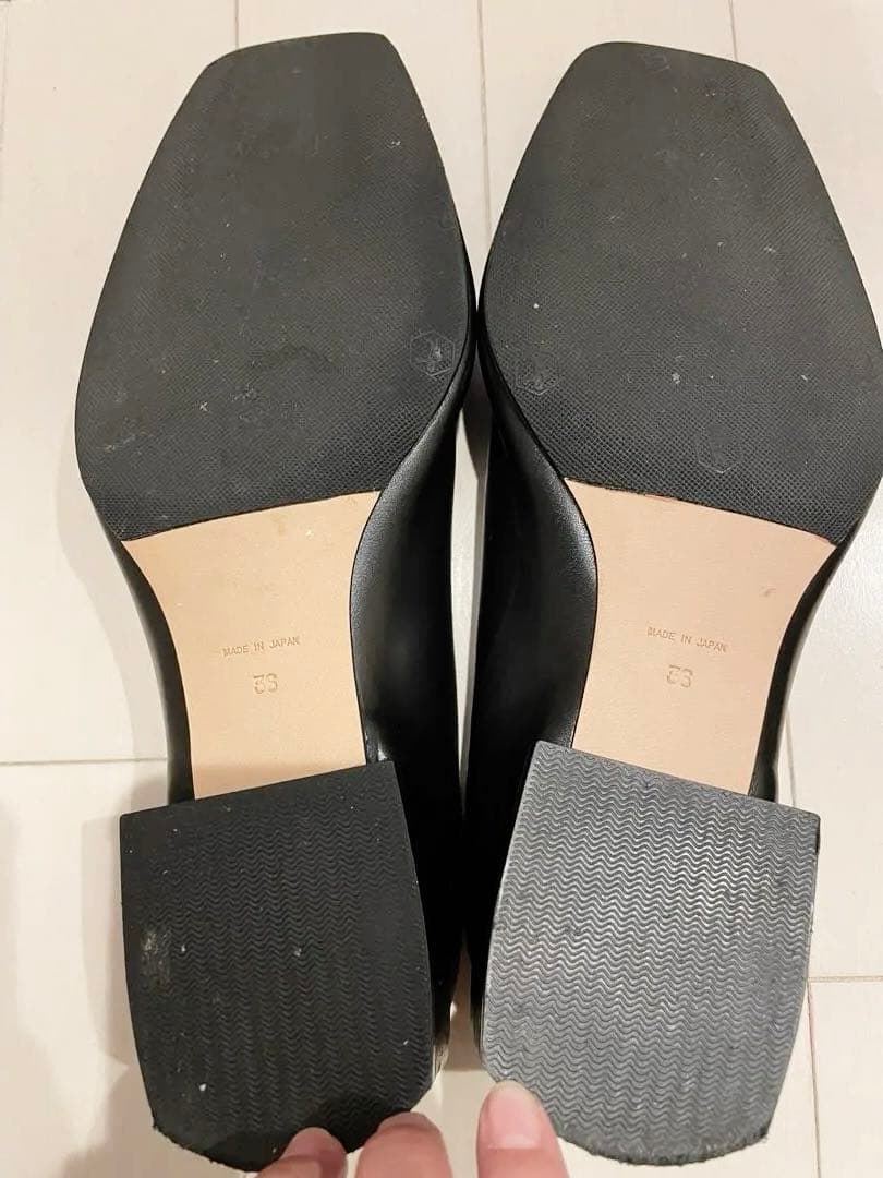 靴 CLANE OUTSTITCH SQUARE FLAT SHOES 36