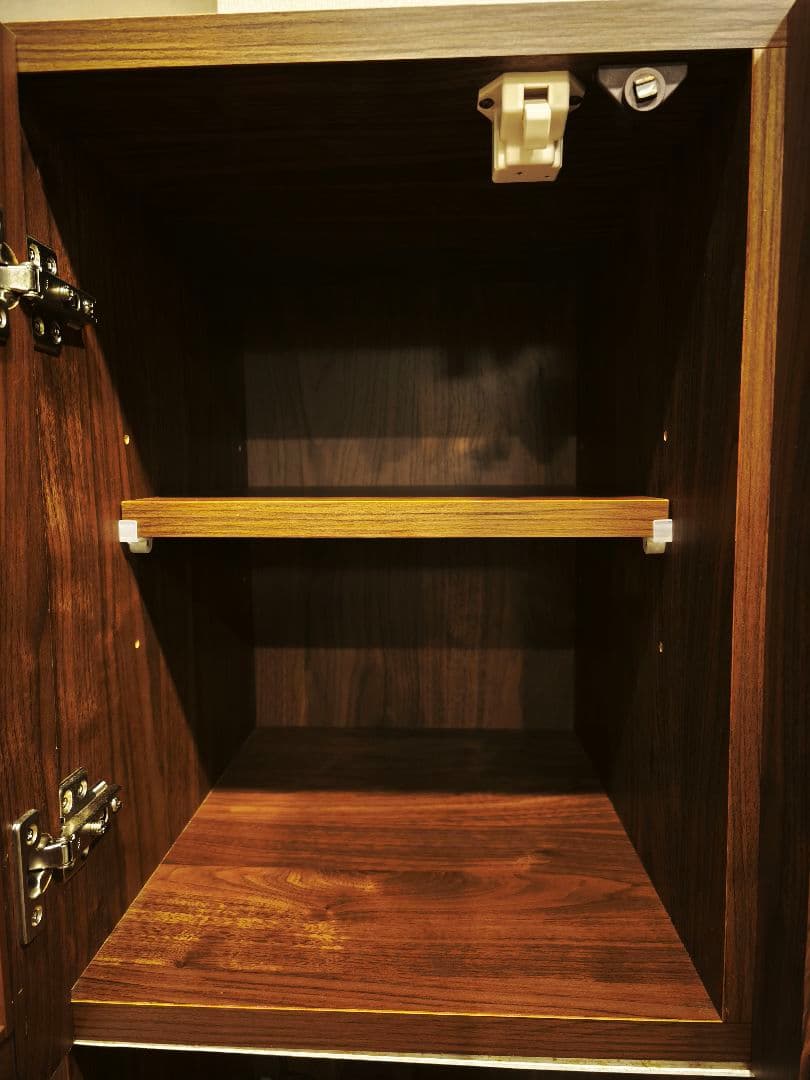 ウッド調 キッチン収納 食器棚 ガラス扉付き