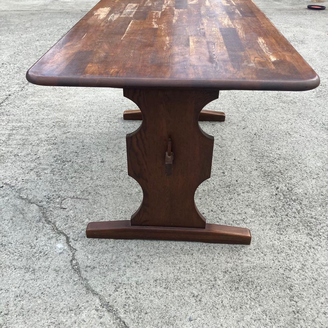 北欧レトロ カリモク ルスティック 大型 木製ダイニングテーブル 古家具