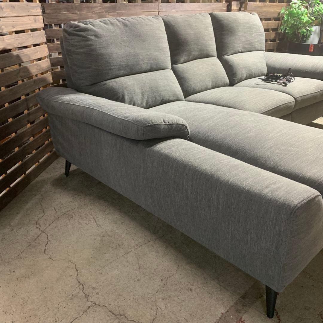 K695 ニトリ NITORI 電動カウチソファLB033LC DR-GY