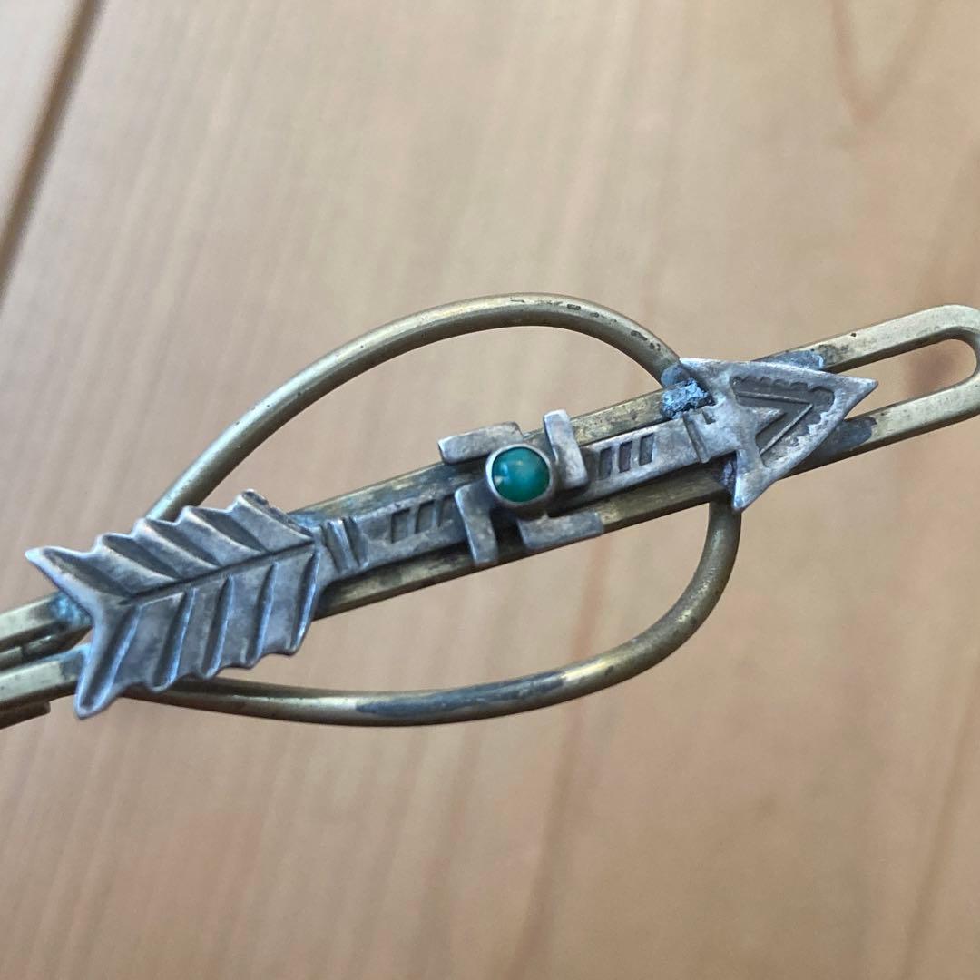 30s 40s navajo ナバホ 卍 ネクタイピン クリップ　ターコイズ