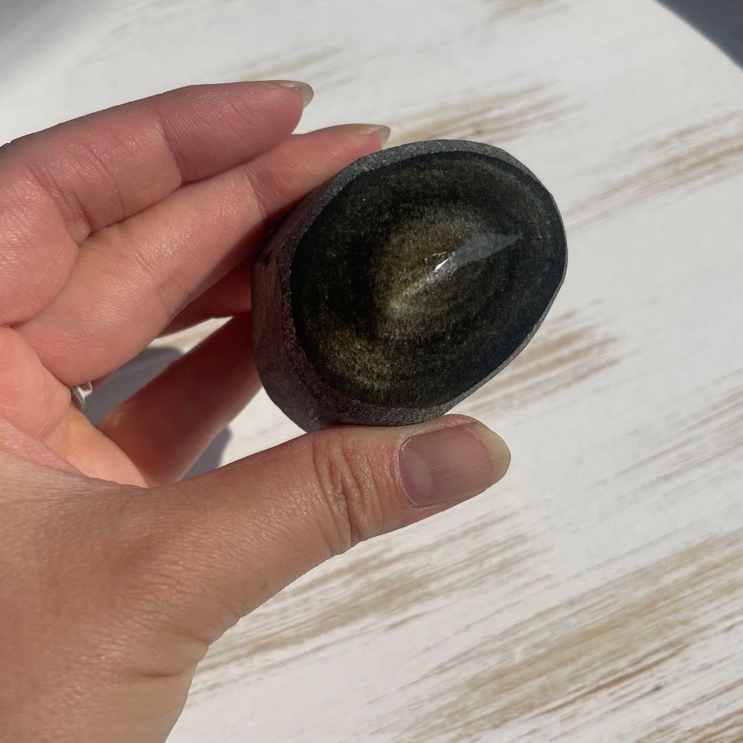 ゴールド オブシディアン 原石 カット