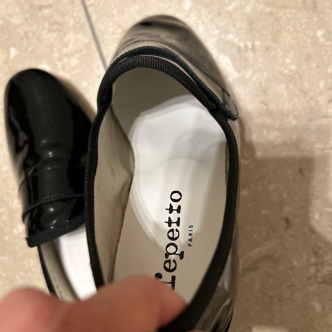 レペット マイケル ローファー エナメル 黒 36.5 23 フラット