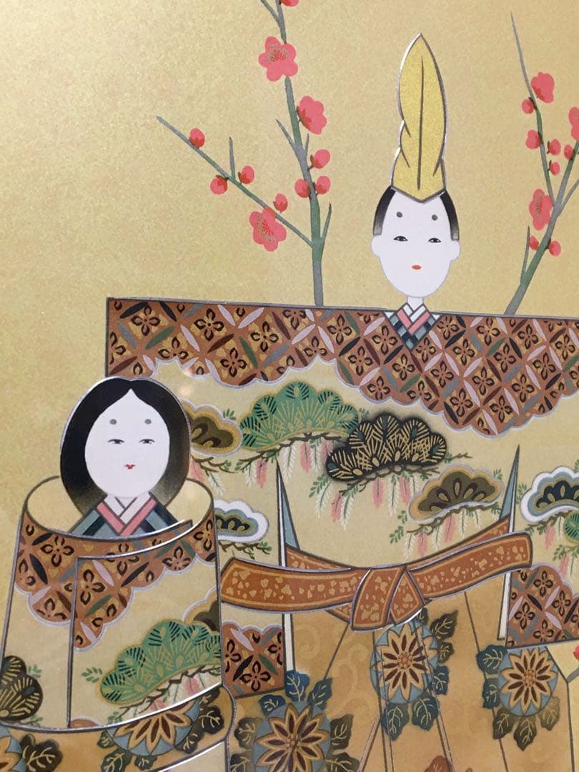 【新品・未使用】お雛様 額 雅 彫金 伝統工芸 アルミ額