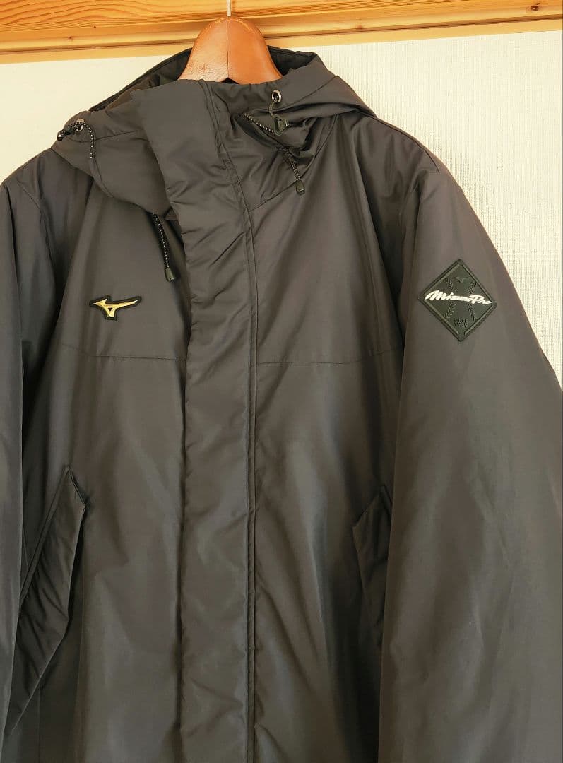 エ*シ様 ミズノプロ ダウンコート mizuno pro L 黒 ベンチコート
