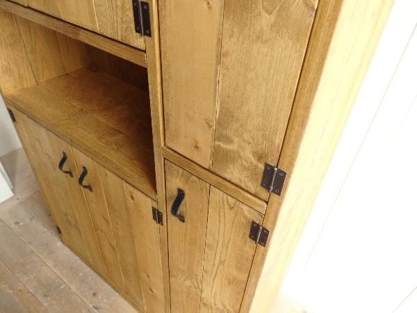 サイズオーダー可！スリム6扉キャビネット●ナチュラルブラウン無垢材●受注製作