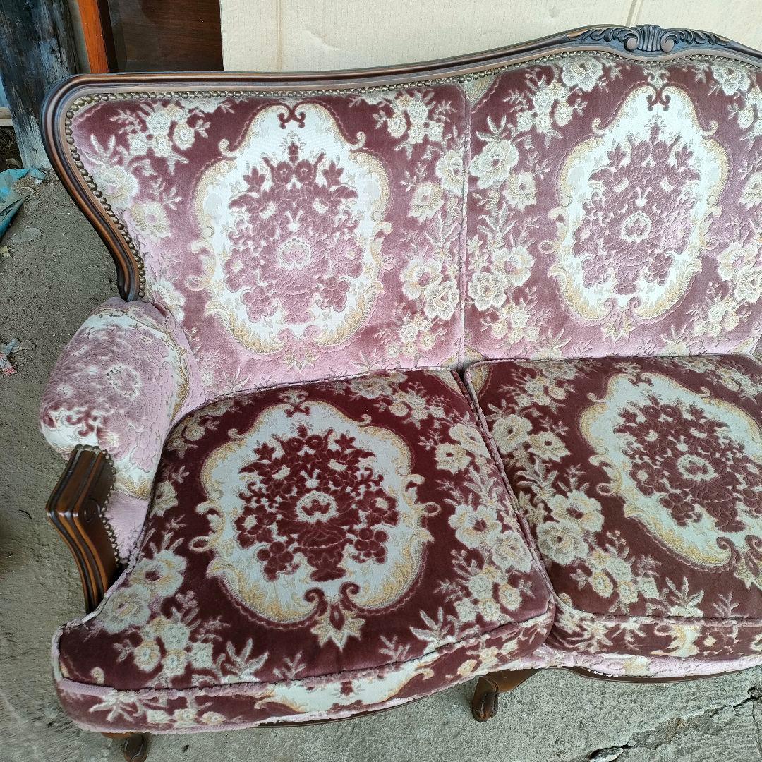 カリモク ドマーニ 3人掛けソファ 布張り 鋲打ち 金華山