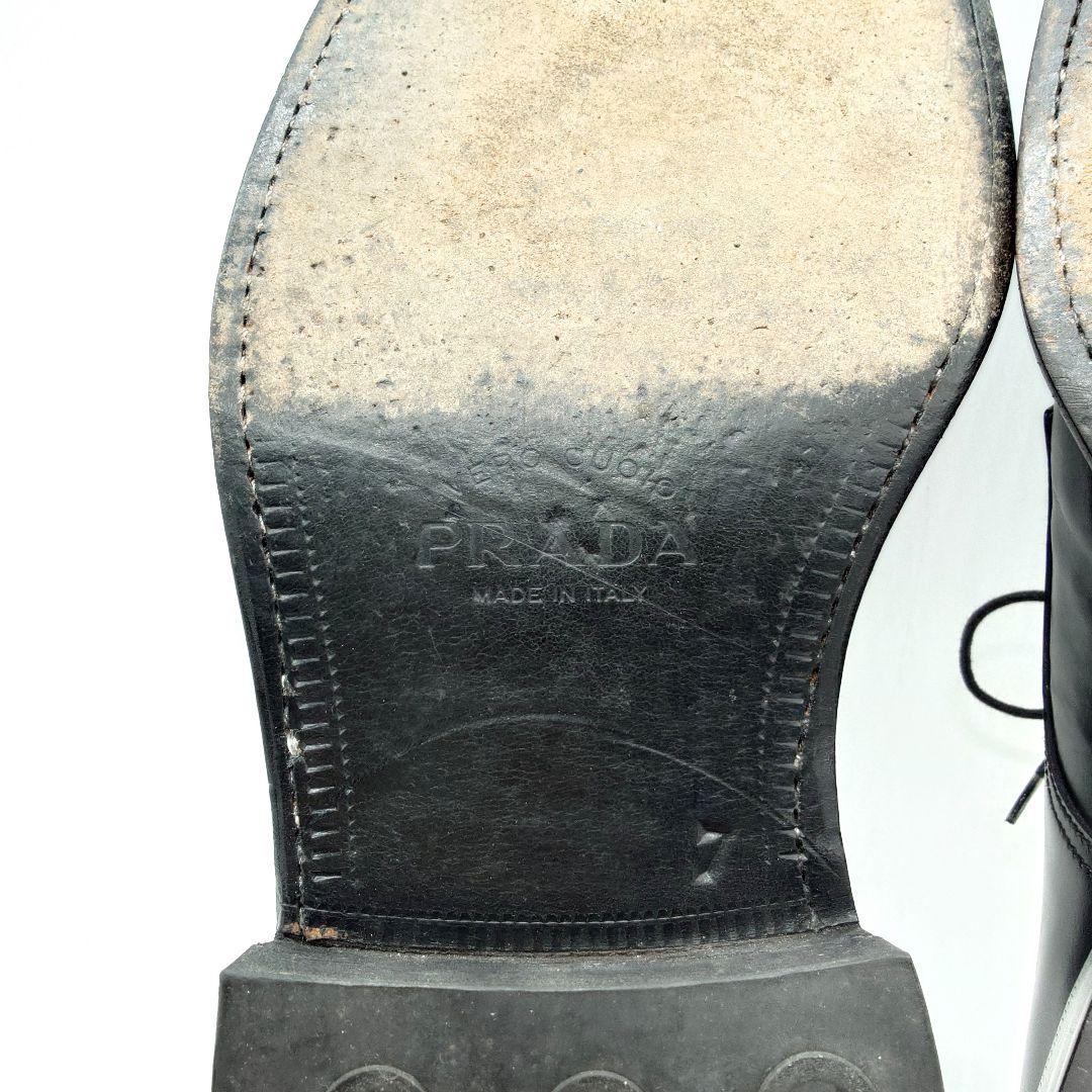 【正規】PRADA プラダ キャップトゥ メンズ レザーシューズ 革靴 26cm