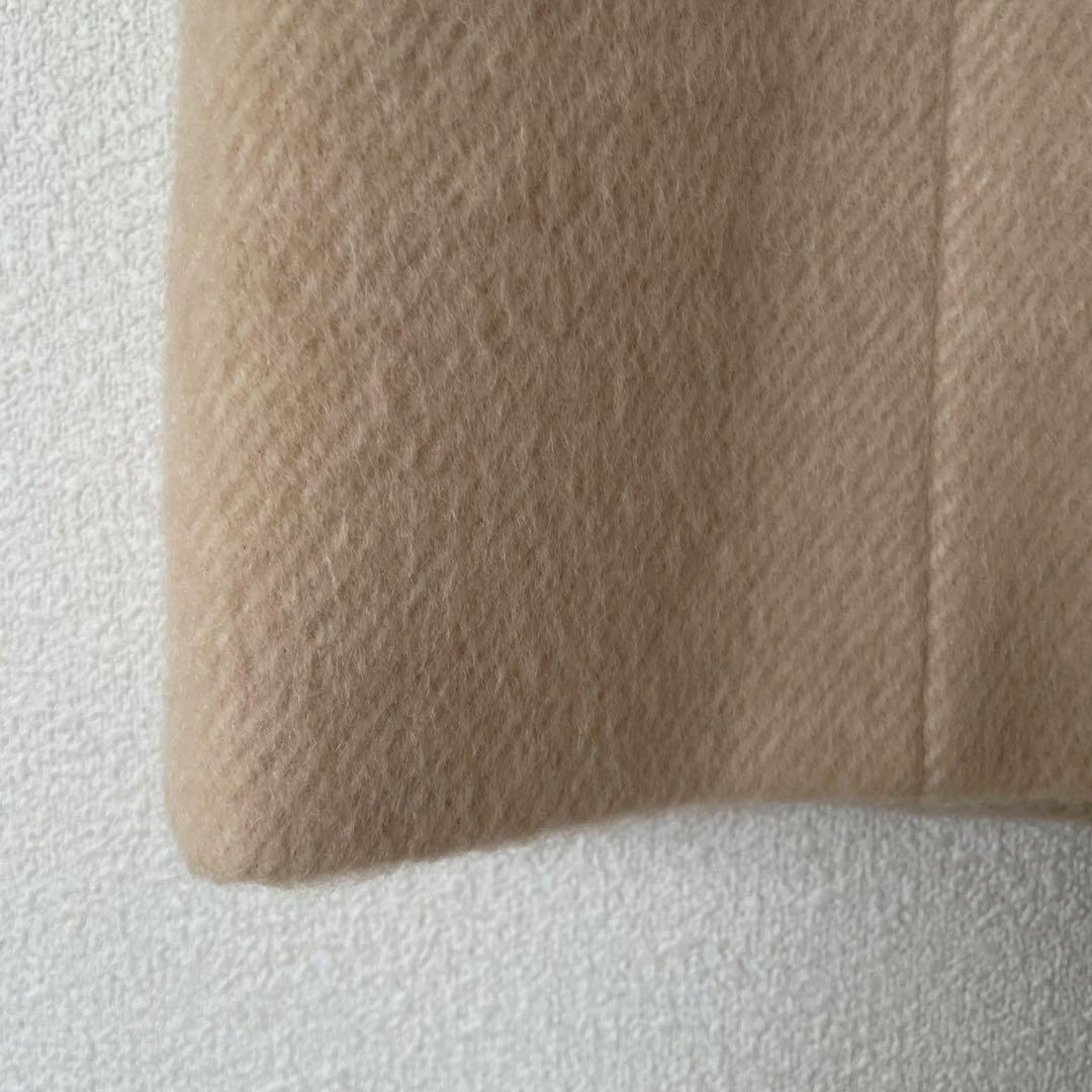 アナイ 38 ウール シャギー　カシミヤ ノーカラー コート