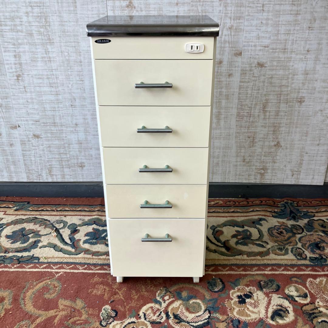 JAJAN ステンレストップトローリー キャスター付き 5段キッチンワゴン