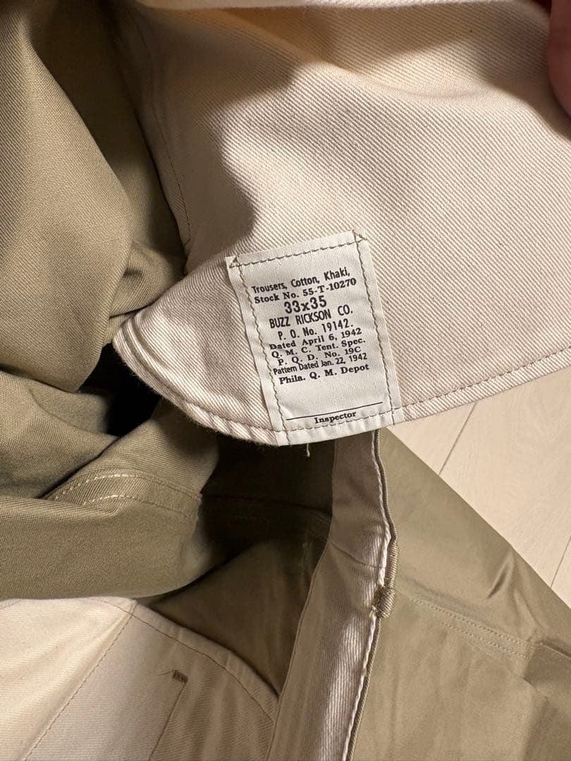 パンツ BuzzRickson's MILITARYCHINOS 1942 MODEL