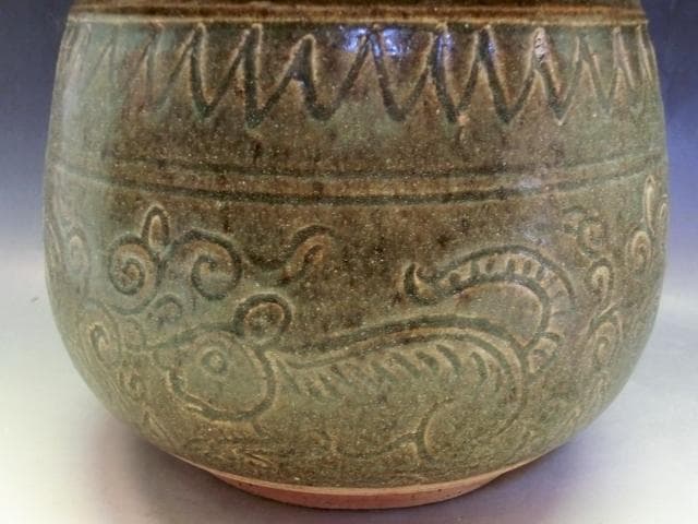 蓋物■唐物亀乗り珍獣唐草鉄釉蓋鉢 菓子器 古玩 中国 古美術 時代物 骨董品■